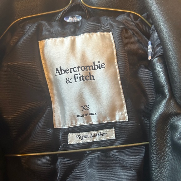 Abercrombie & Fitch Black Leather Jacket - Picture 3 of 5